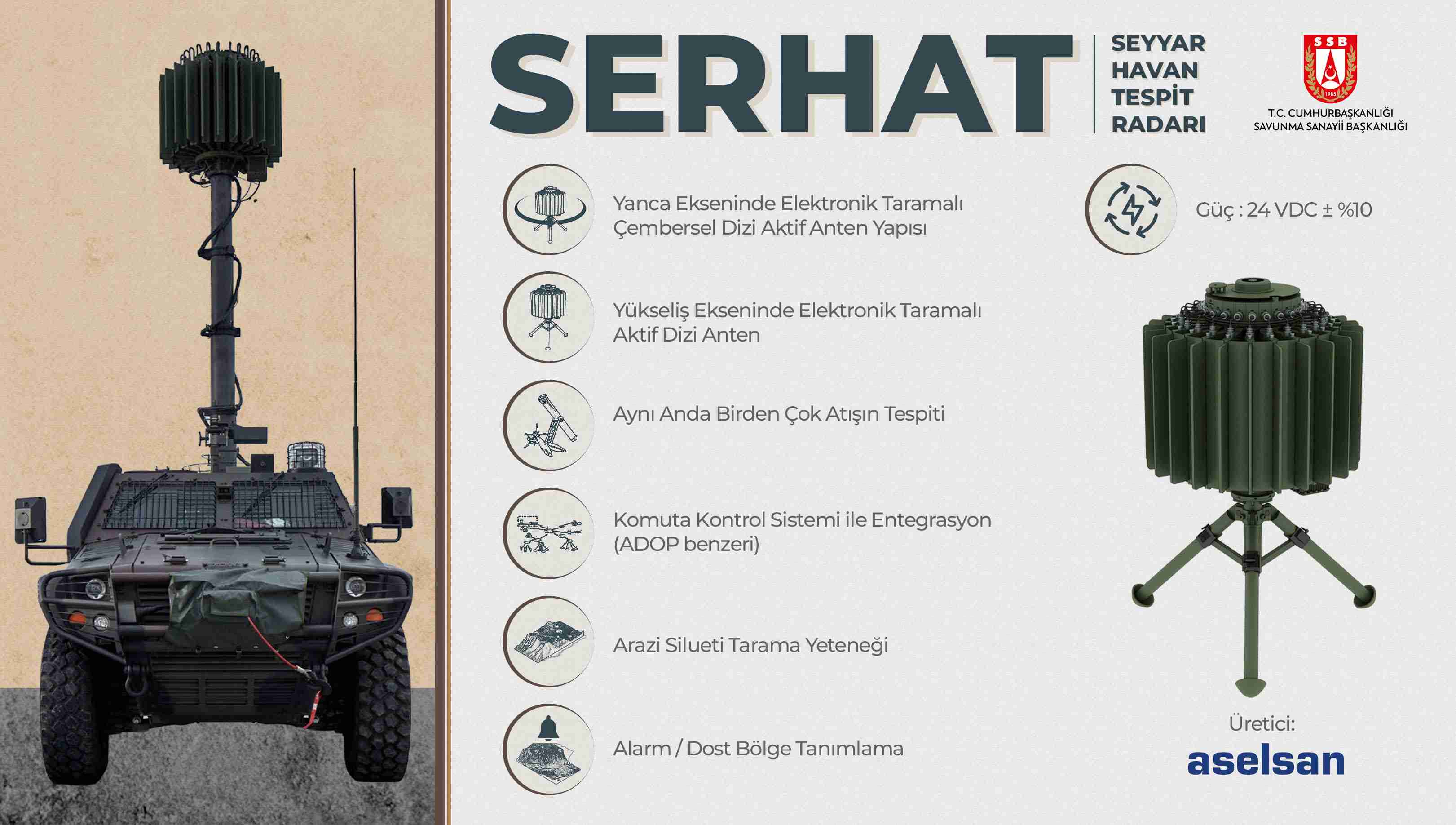 Türk güvenlik güçlerine Seyyar Havan Tespit Radarı teslimatı