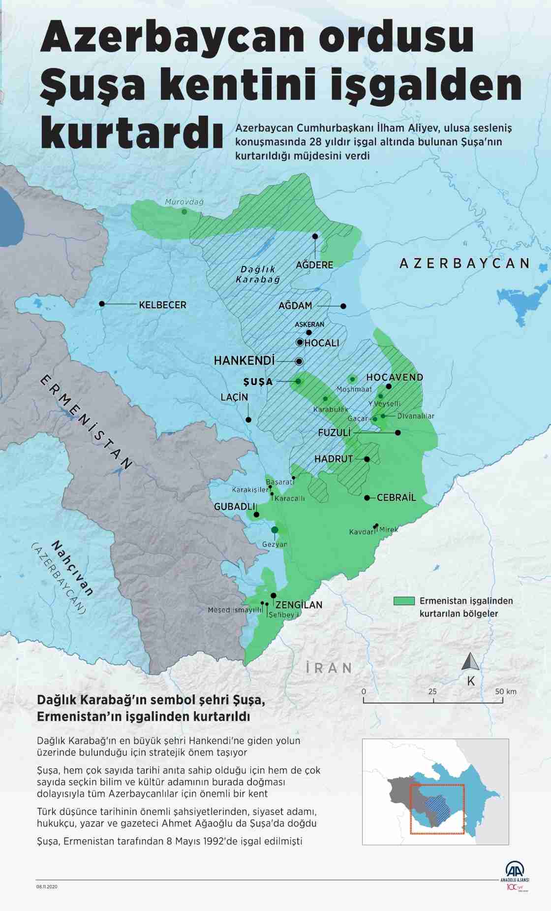 Azerbaycan, Şuşa'yı Ermeni işgalinden kurtardı
