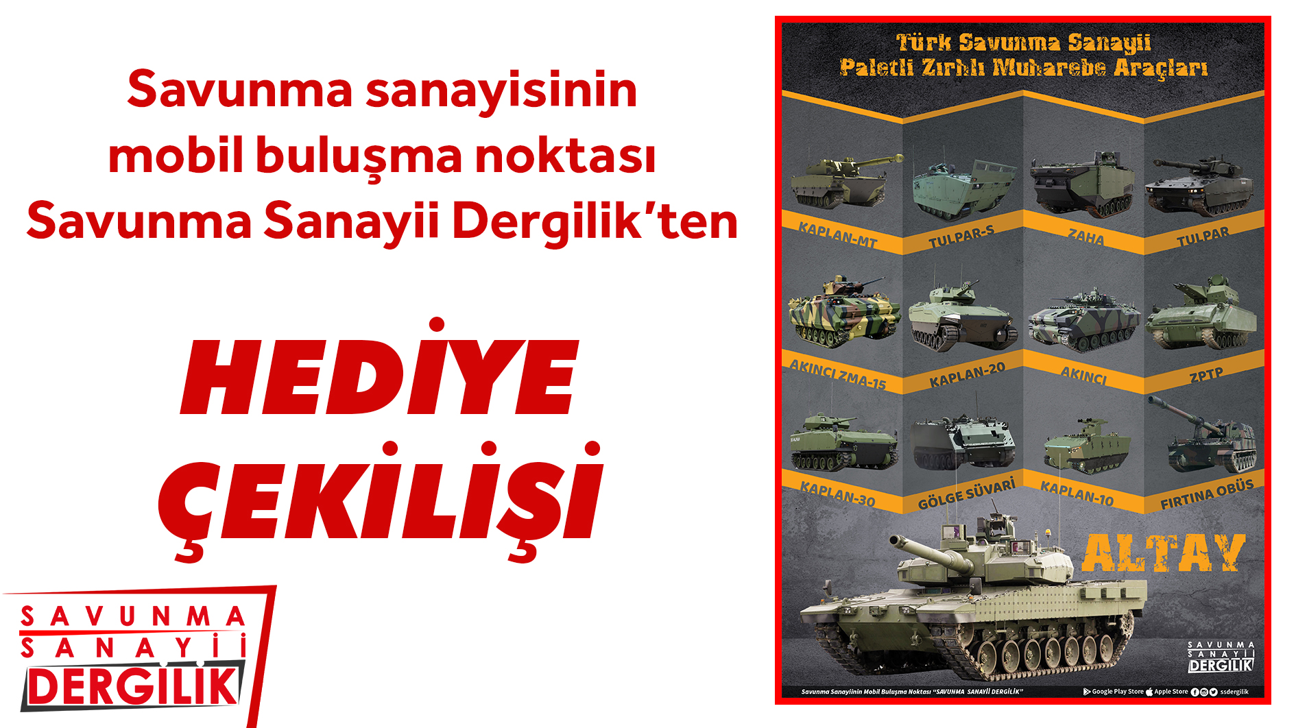 Savunma Sanayii Dergilik'ten hediye çekilişi "Türk Savunma Sanayii Paletli Kara Araçları" 