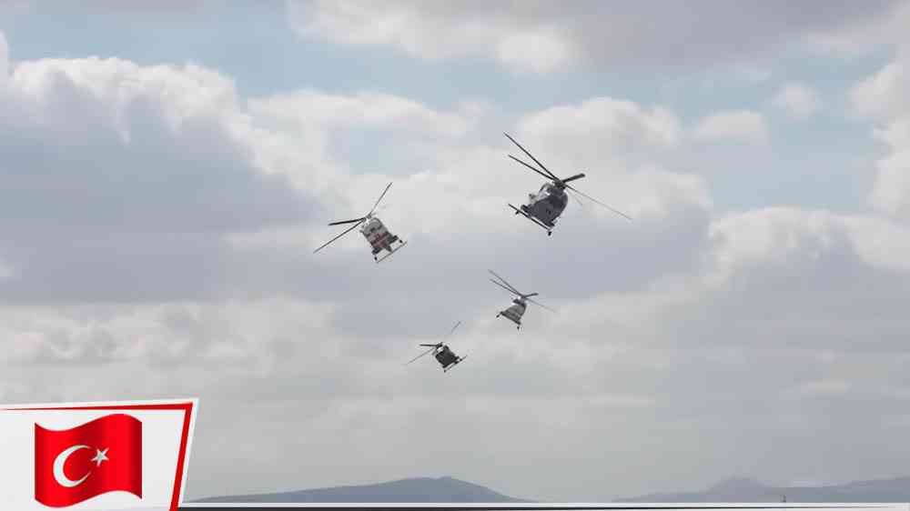 T129 ATAK helikopteri, 4 adet GÖKBEY helikopteri ile kol uçuşu yaptı